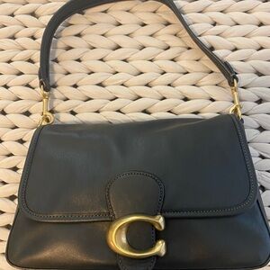 Coach Black Shoulder Bag with Gold Hardware